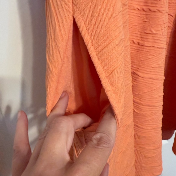 Brand New Free People Orange Textured Mini Dress - Size Medium - Picture 9 of 12